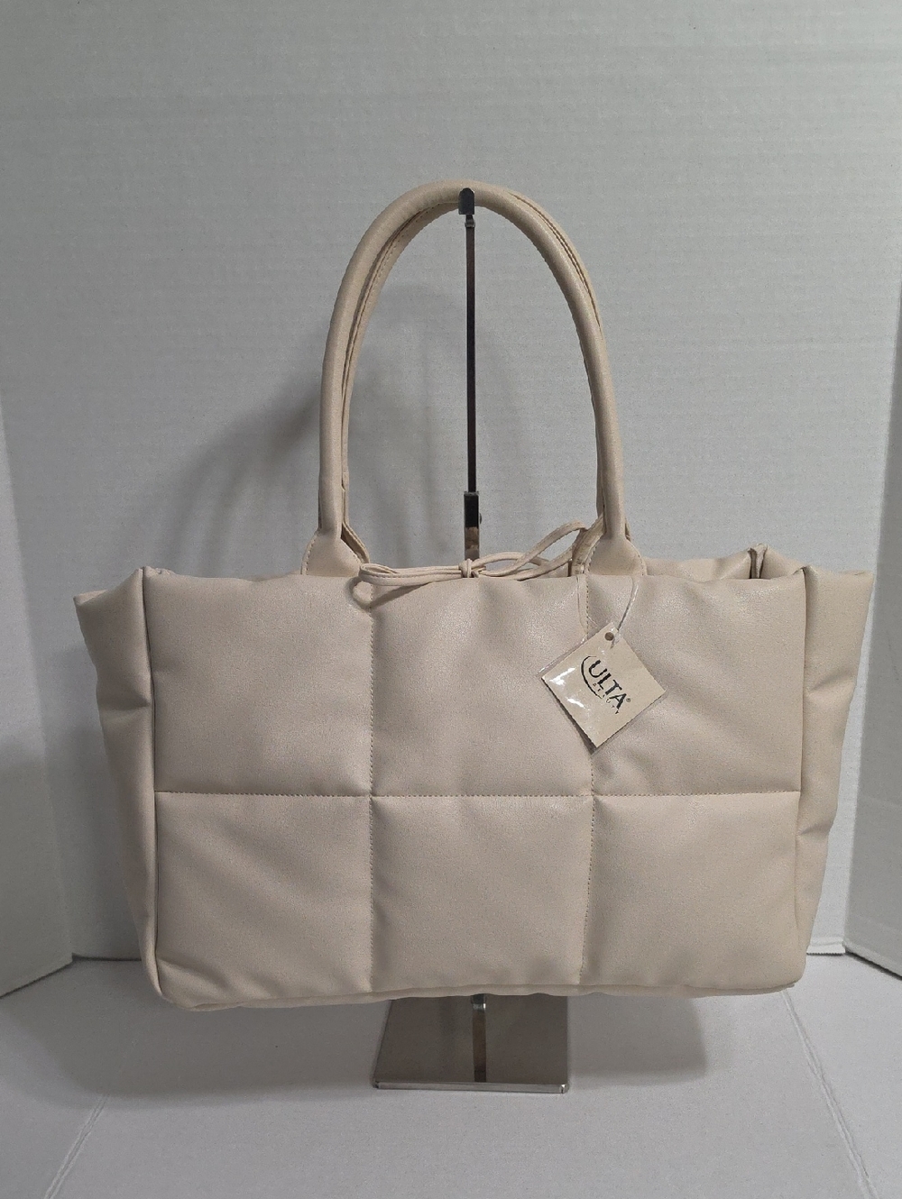 Ulta Beauty Quilted Tote in Light Cream *NWT* - Picture 3 of 7